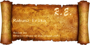 Rakusz Erika névjegykártya